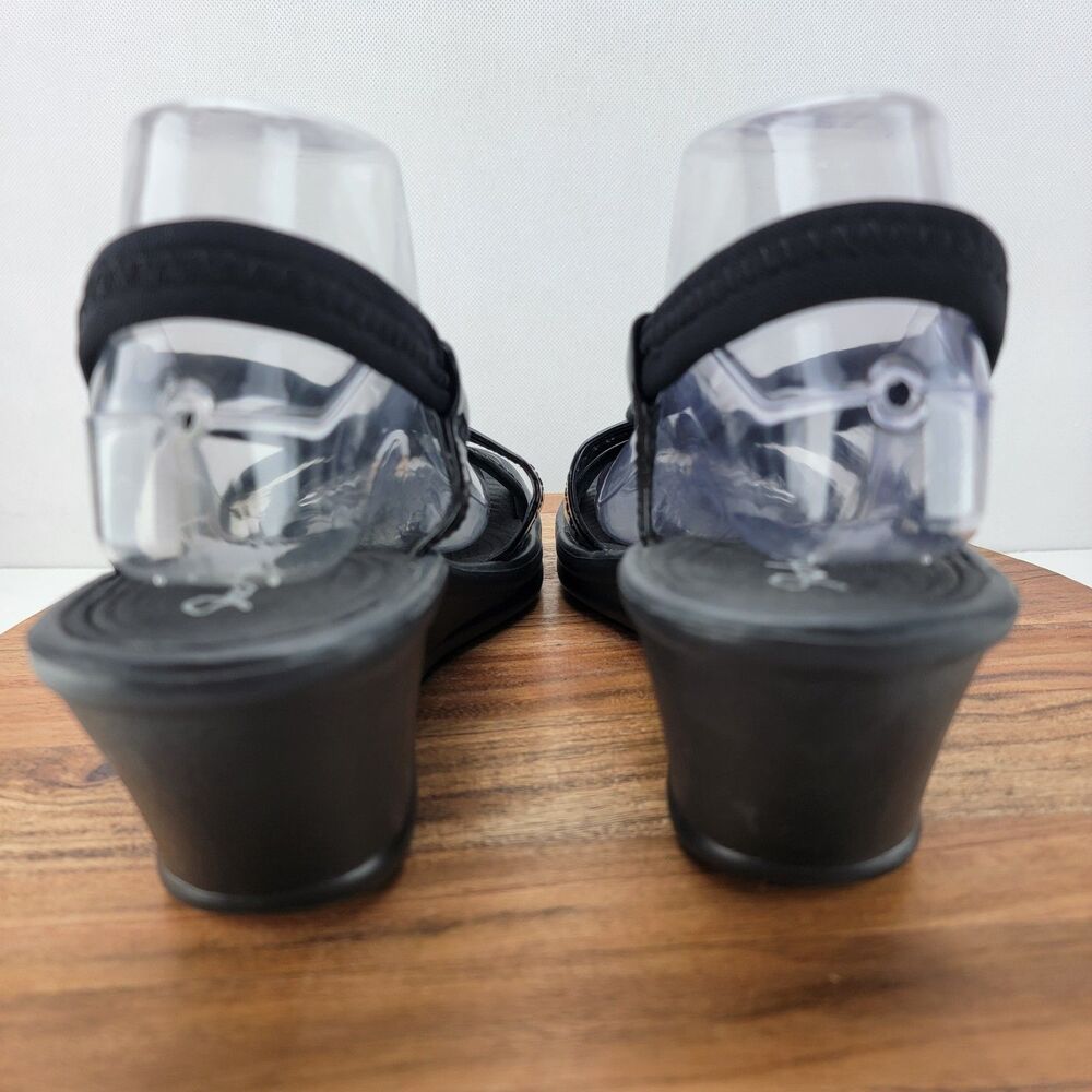 Skechers Womens Size 10 Black Cali Rumblers Slingback Wedge Sandals - Picture 6 of 10